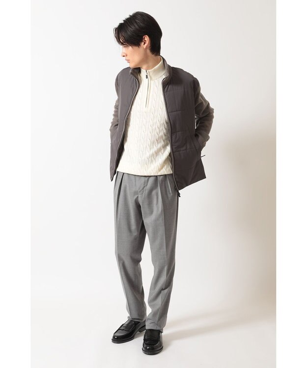 DAKS エクストラファインウール ニットブルゾン グレージュ