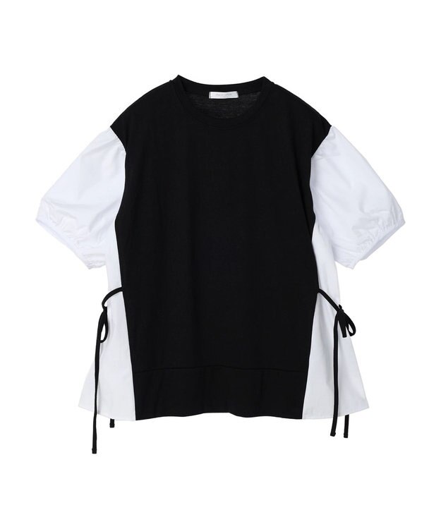 Green Parks 布帛ドッキング脇リボンプルオーバー Black