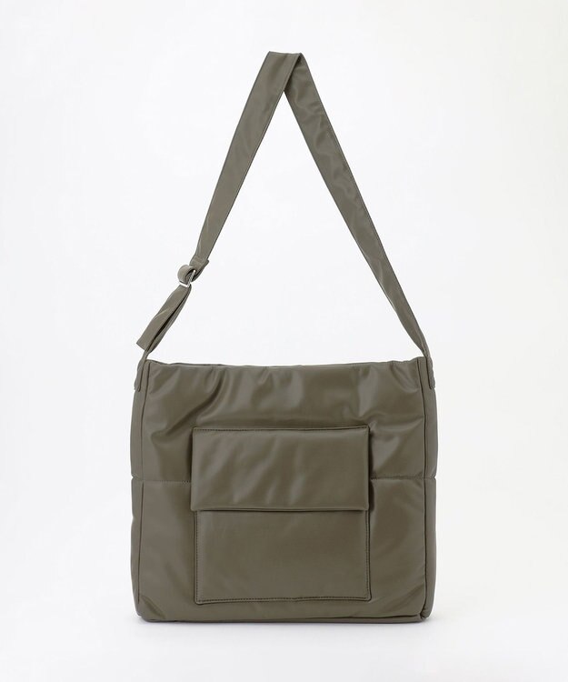 JOSEPH HOMME シンセティックソフトレザー　ワンショルダー バッグＬサイズ カーキ系