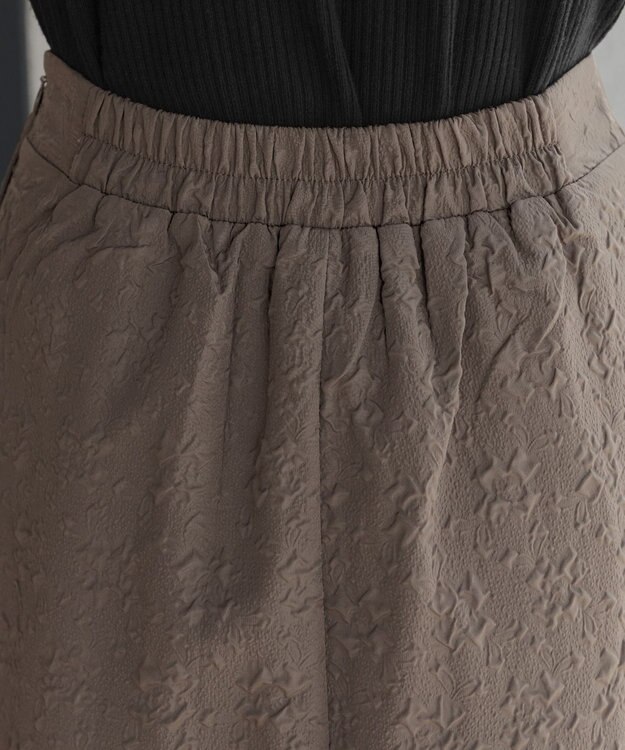 Tiaclasse 【洗える】ふくれジャガードタックフレアスカート モカ