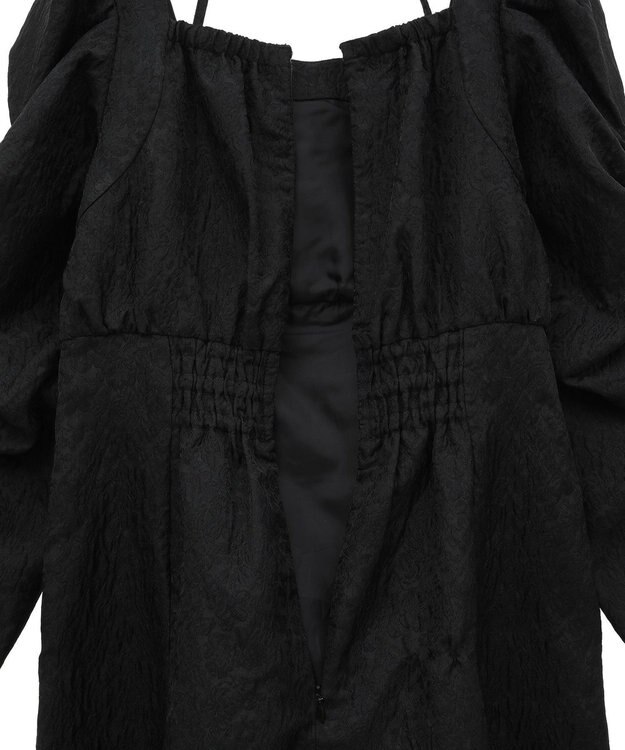 Maison de FLEUR 慈愛に満ちたジャカードワンピース Black