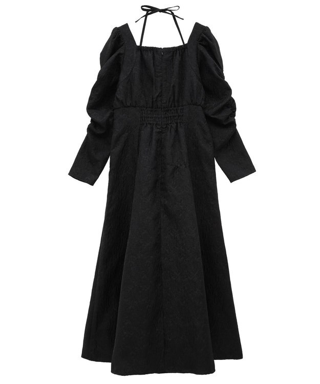 Maison de FLEUR 慈愛に満ちたジャカードワンピース Black