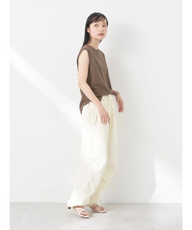 earth music&ecology ノースリーブカットソー（汗じみ防止） Brown