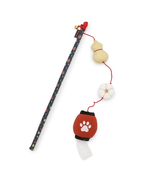 PET PARADISE ペットパラダイス キャット 和ちょうちん 猫じゃらし レッド