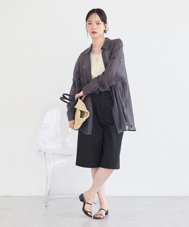earth music&ecology チノバミューダパンツ Black