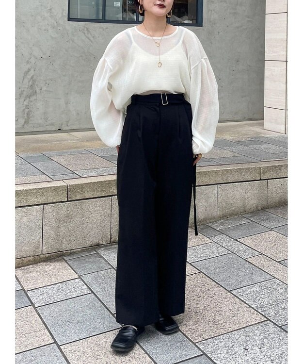 Green Parks 前後２Ｗａｙ　シフォンプリーツチュニック Ivory