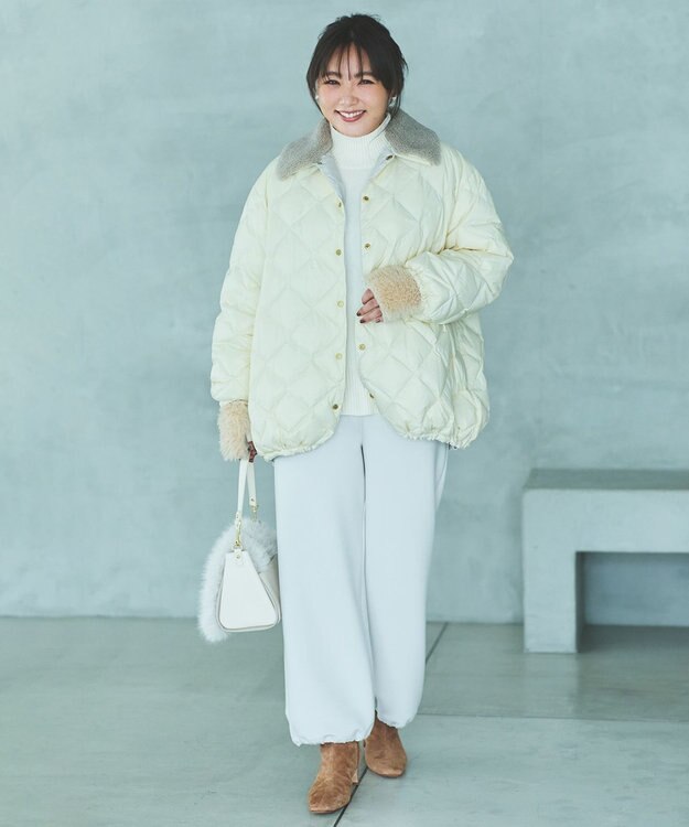 UNFILO L 【野呂佳代さん着用】BEAUTY FORM JERSEY イージーパンツ グレージュ