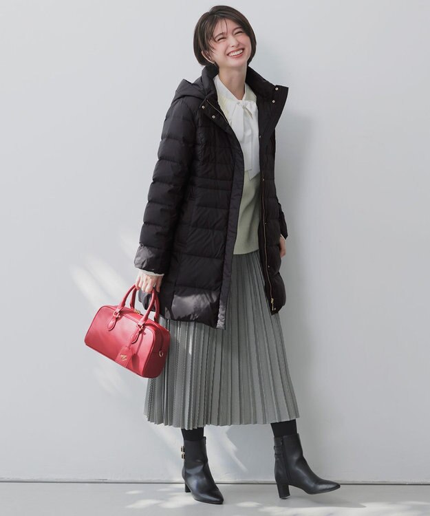 ANY SIS S 【2SET】ボリューム ニット×プリーツ スカート セット ブラック×千鳥