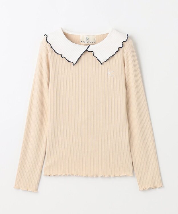 組曲 KIDS 【110-140cm】リブ襟 トップス ベージュ系