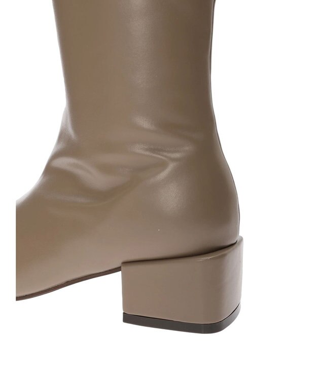 Green Parks ・ｍｉｎｉａ　ローヒールストレッチロングブーツ Beige