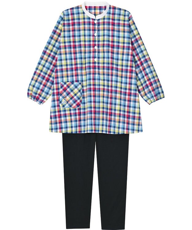 Wing 【パジャマ】長袖・長ズボン　綿100%　チェック柄　ウイング／ワコール　EP4000 レッド