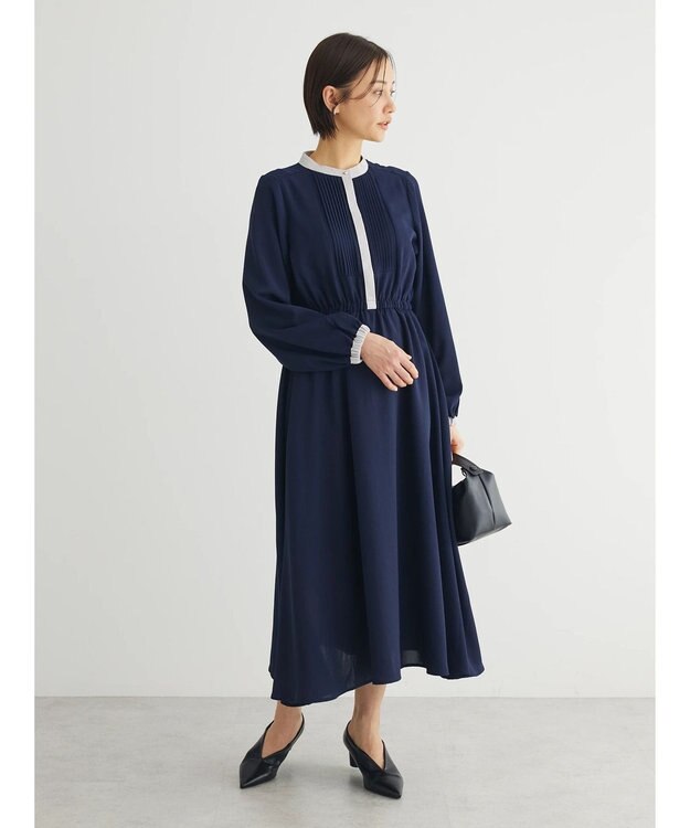 Green Parks ・ＥＬＥＮＣＡＲＥ　ＤＵＥ　バイカラーピンタックワンピ