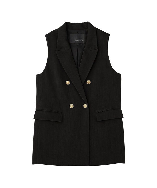 YECCA VECCA ドライタッチ金釦テーラードジレ Black