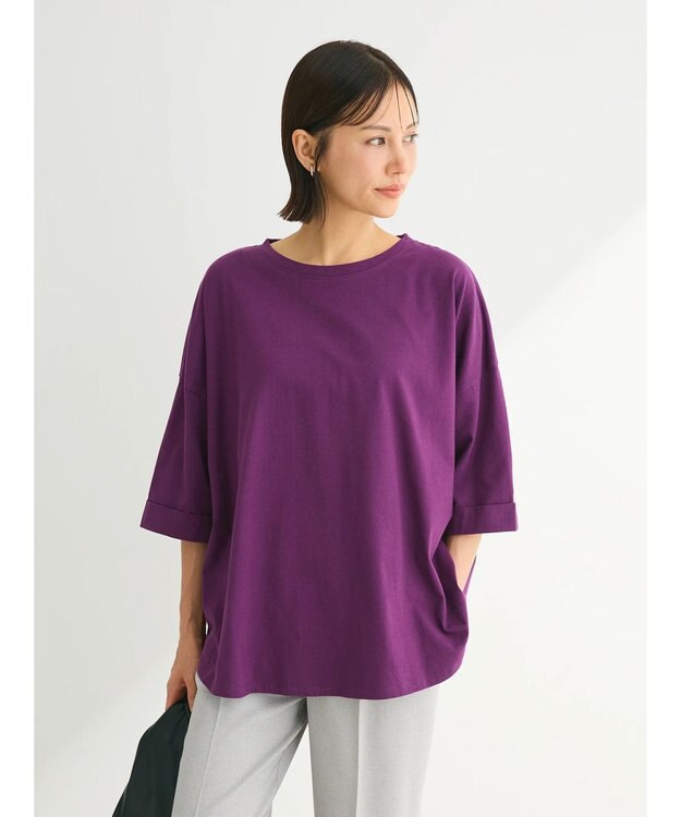 Green Parks インド綿 BIGサイズブロックロゴ半袖プルオーバー Purple