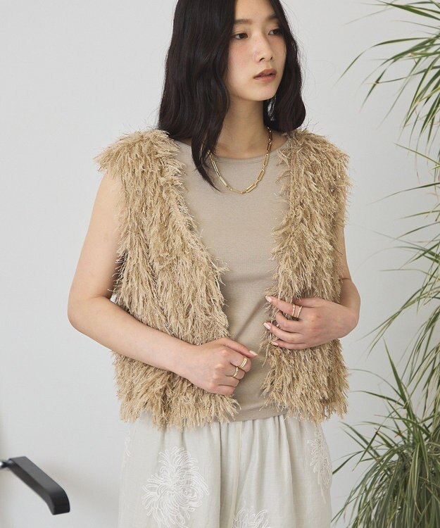 AMERICAN HOLIC アメスリリブタンクトップ Gray Beige
