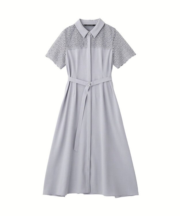 YECCA VECCA レース切替ワンピース Light Blue