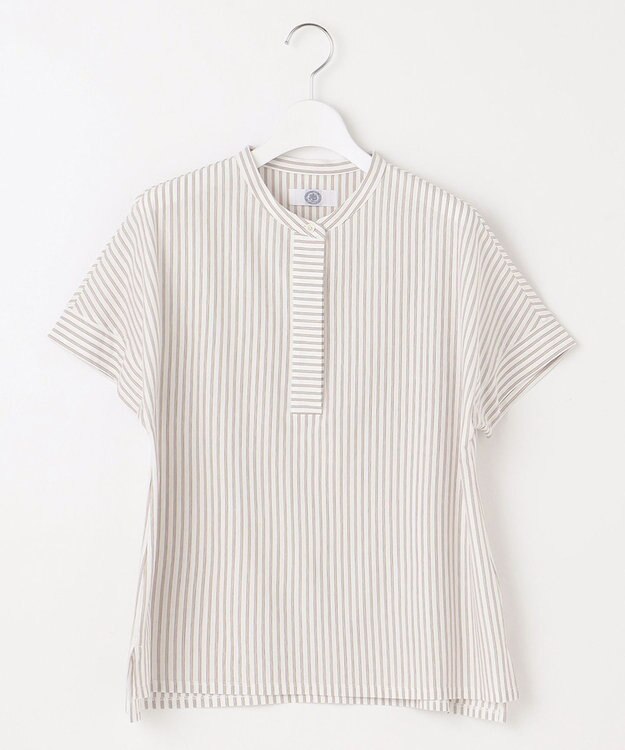 J.PRESS LADIES L ストライプジャージー ドルマンスリーブ カットソー ブラウン系1