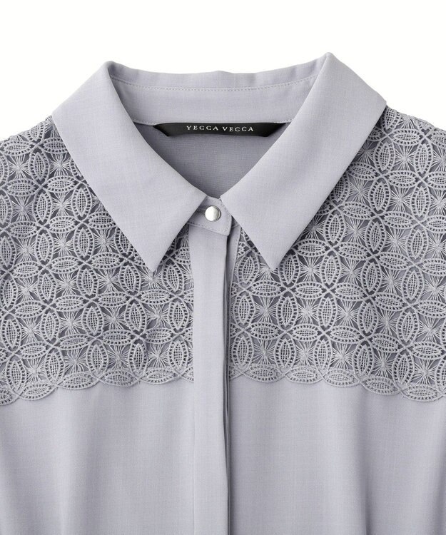 YECCA VECCA レース切替ワンピース Light Blue
