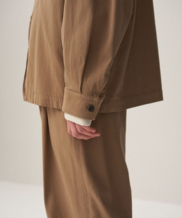 ATON COTTON VOILE SATIN | ジップアップジャケット - UNISEX CAMEL
