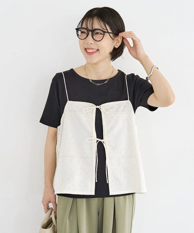 Green Parks 前後２ＷＡＹレース刺繍ビスチェ Ivory