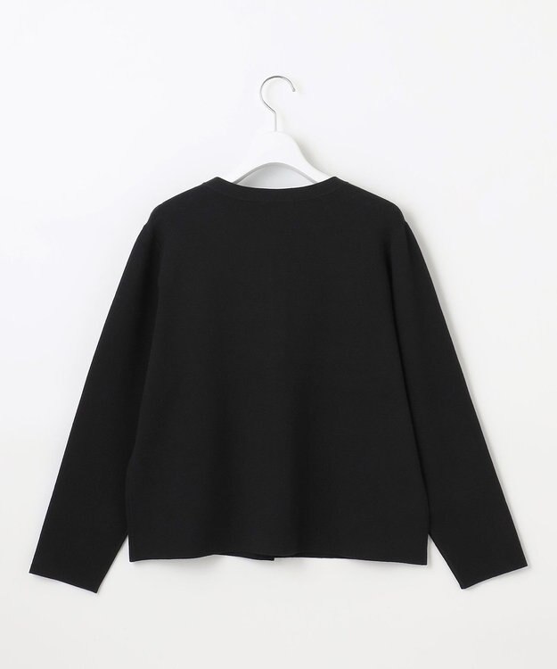 自由区 【アンサンブル対応・洗える】レーヨンストレッチ カーディガン ブラック