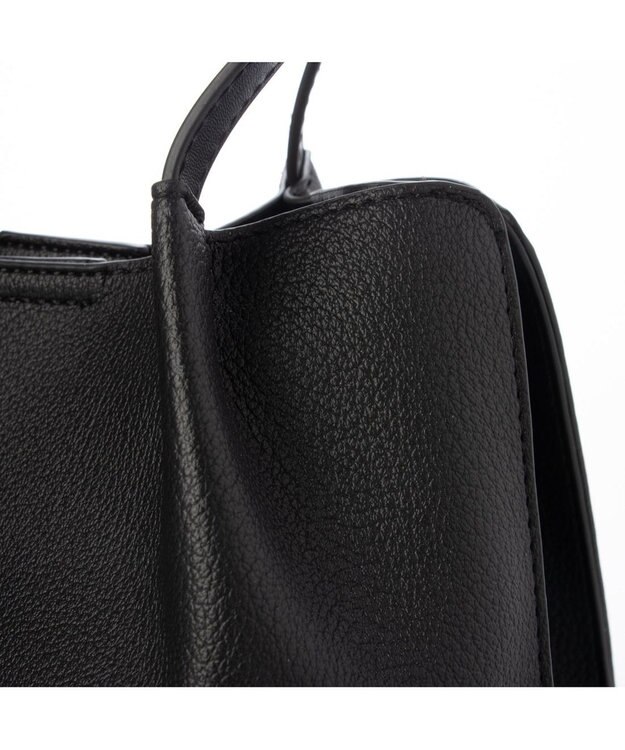 UNBILLION カシュカシュ cachecache / フェイクレザーショルダーバッグ付スクエアトート ブラック