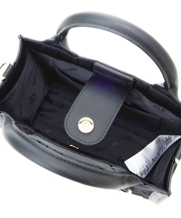 Maison de FLEUR EC限定フラワーレース2Wayスクエアトートバッグ Black