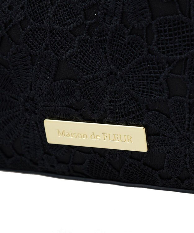Maison de FLEUR EC限定フラワーレース2Wayスクエアトートバッグ Black