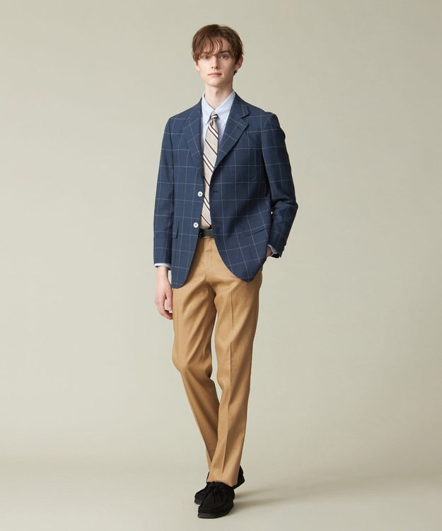 J.PRESS MEN 【ウォッシャブル可】コンフォートストレッチリネン スラックス ベージュ系