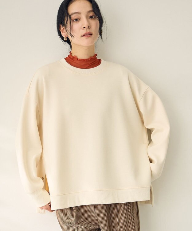 ANY サイドドットダンボールトレーナー エクリュ