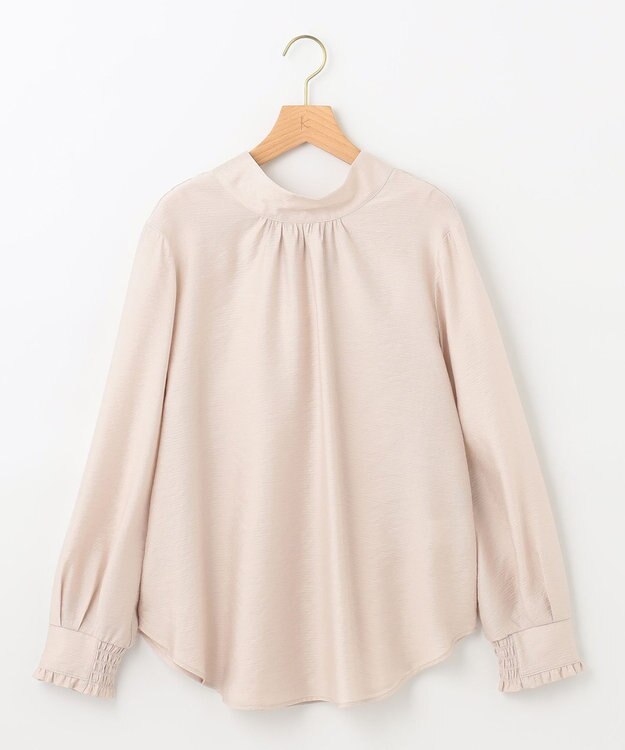 組曲 【セットアップ対応・前後着用可】ニュアンスシフォン ブラウス ベージュ系