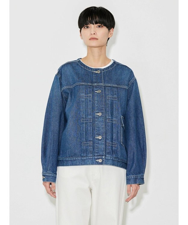 AMERICAN HOLIC ノーカラーデニムＧジャン Indigo