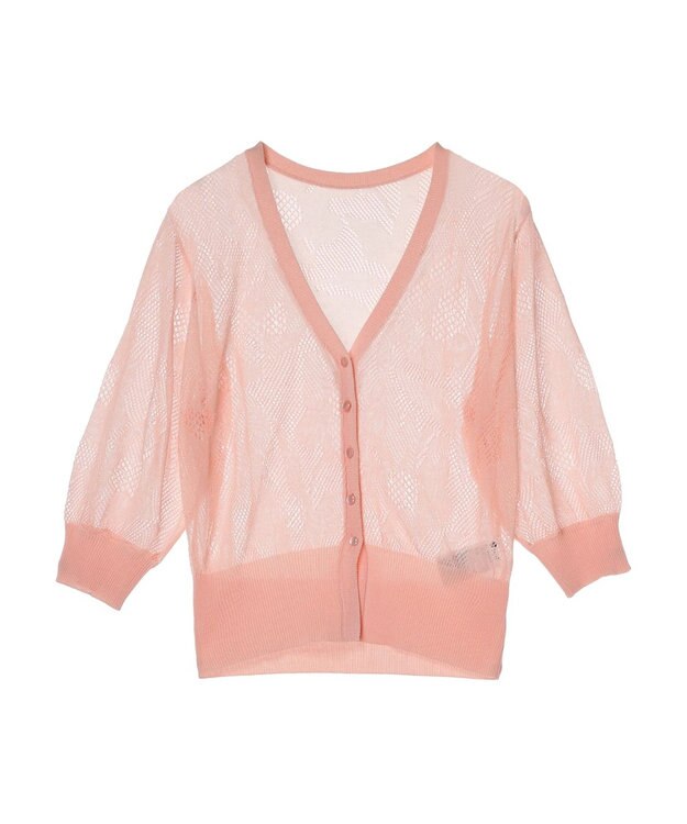 earth music&ecology 花柄シアーカーディガン Pink