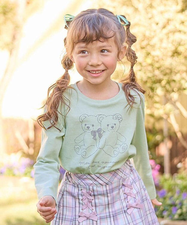 ANY KIDS 【WEB限定】7days プリント Tシャツ ミント×クマ