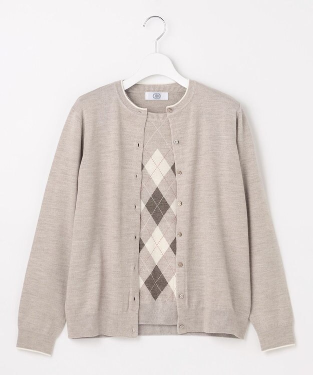 J.PRESS LADIES アーガイル ツイン ニット ベージュ系