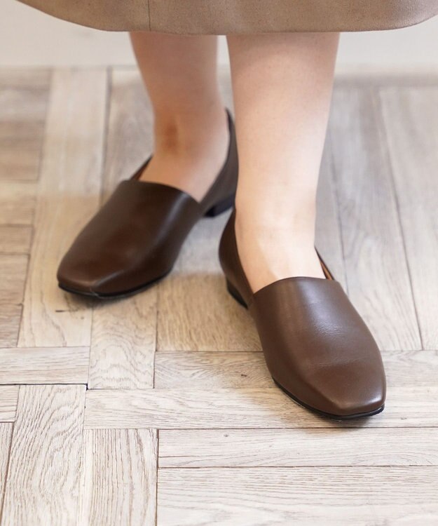 Pointer 日本製 サイドVカットパンプス ブラウン