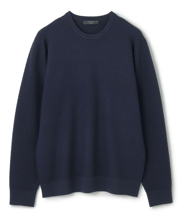 JOSEPH HOMME 新色追加【洗える】ヴィスコースリンクス　クルーネックニット ネイビー系