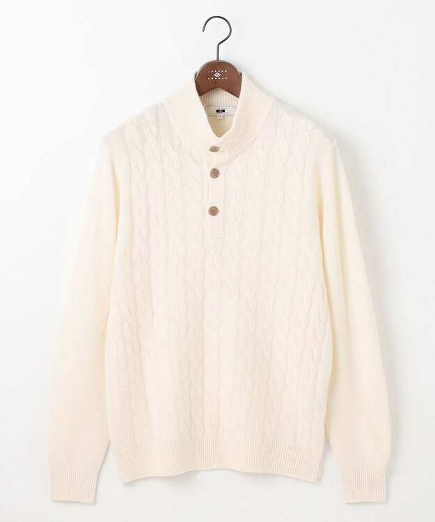 JOSEPH ABBOUD 【カシミヤ混/洗える】カシミヤブレンド ハイネック プルオーバー ニット ホワイト系