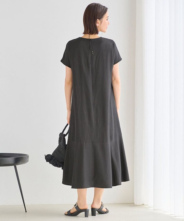 自由区 【XSサイズ~/洗える】キュプラリネンシャンタン ワンピース グレー系