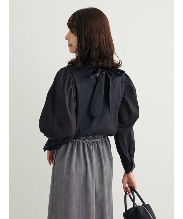 Green Parks ・ＥＬＥＮＣＡＲＥ　ＤＵＥ　バックリボンブラウス Black