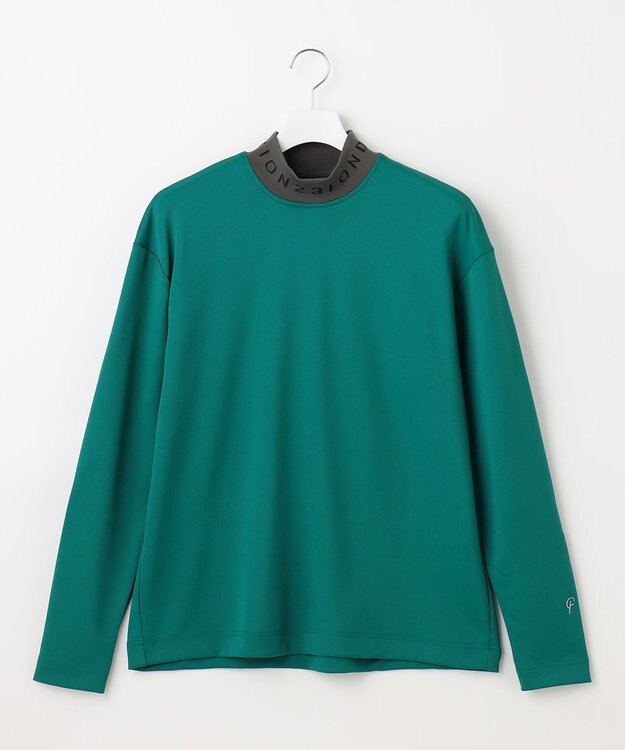 23区GOLF 【23Fondation/MEN】【吸水速乾・UVケア】バイカラー 長袖モックネックシャツ グリーン系