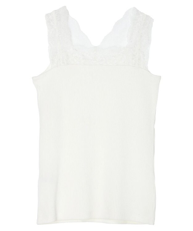 Green Parks レースタンクトップ Off White