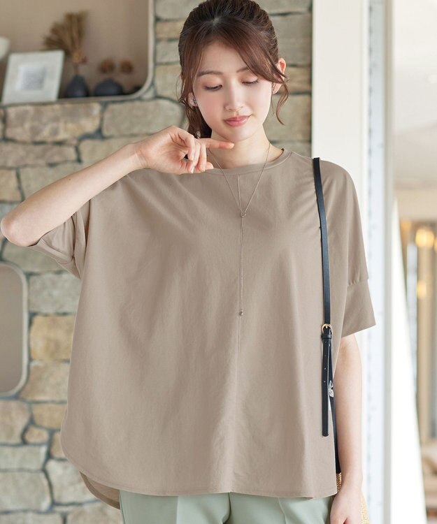 Tiaclasse L 【おのののかさん着用】冷凛(ひやりん)カノコドルマンスリーブカットソー ベージュ