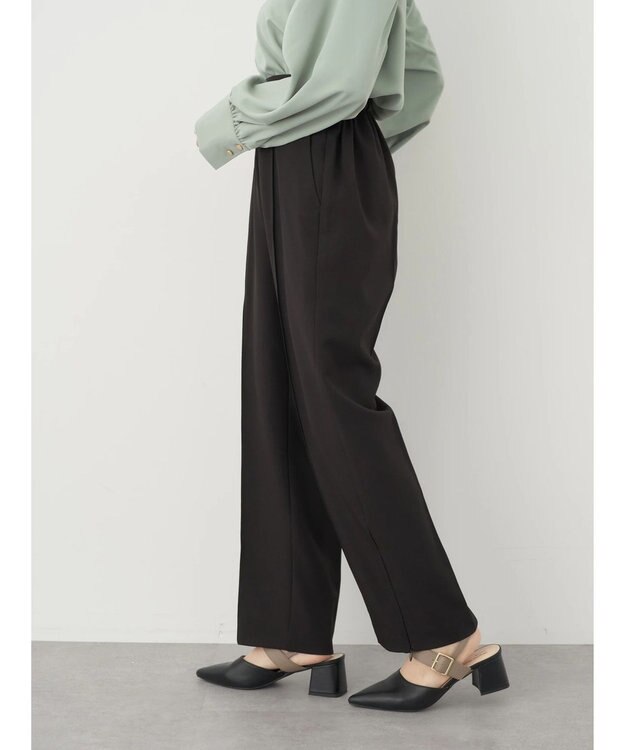 earth music&ecology ２ｗａｙピンタックテーパードパンツ Black