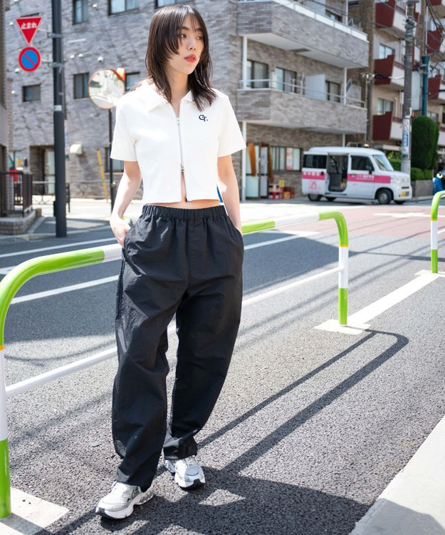 WEGO ナイロンイージーパンツ ブラック