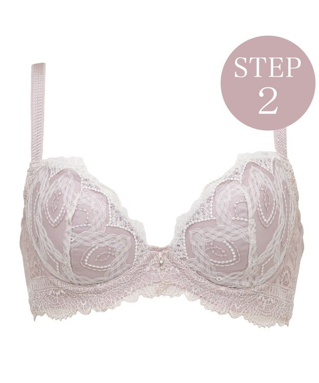 BRADELIS New York 【BRADELIS New York/ 育乳補整ブラ・STEP2 寄せる】ベルステップ2ブラ25A1 谷間を作ってキープ パールホワイト