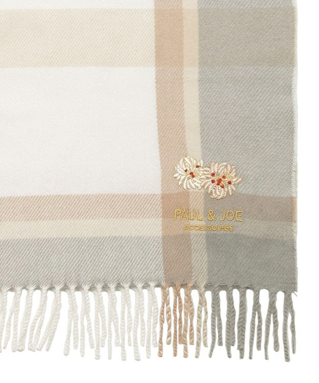 MOONBAT 【FUDGE11月号掲載】PAUL & JOE ACCESSOIRES クリザンテーム刺繍ムースタッチマフラー（パッケージ入り） ベージュ