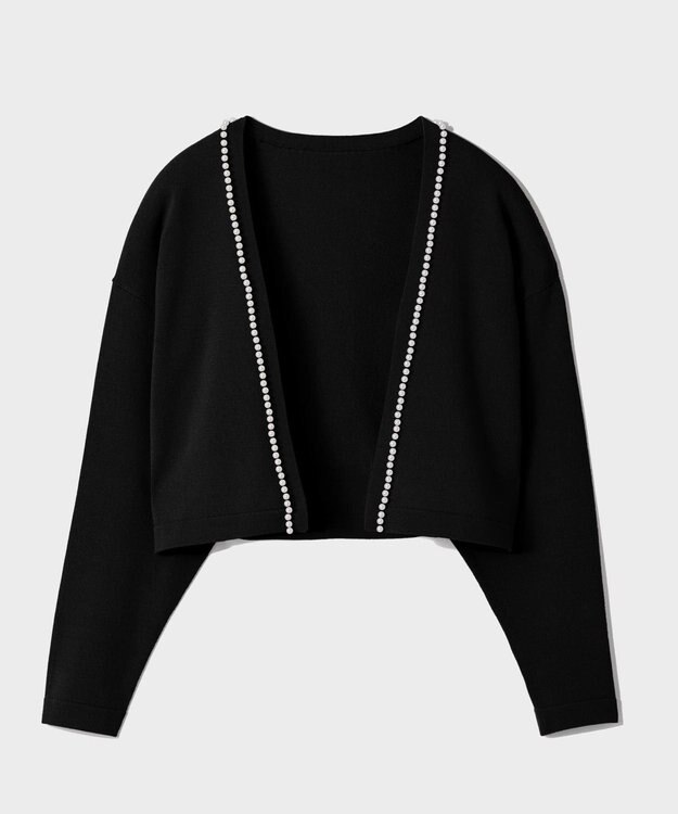 GRACE CONTINENTAL パールショートカーディガン ブラック