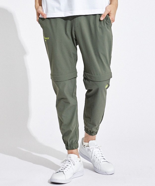 PW CIRCULUS 【UVカット / 接触冷感 / ２WAY】【MEN】デタッチャブル ジョガーパンツ カーキ系