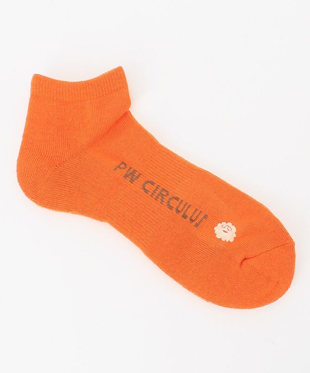 PW CIRCULUS 【MEN】【土踏まずをサポート】ロゴ ショートソックス オレンジ系